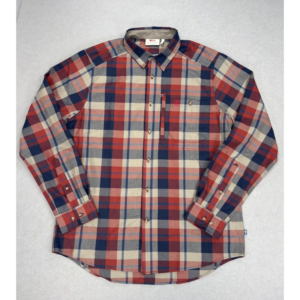 NWOT Fjallraven Fjallglim Shirt Long‎ Sleeve Plaid Button Up Men's Large flannel